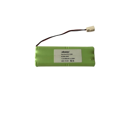 Hoogtemperatuur Ni-Mh batterijpakket 7.2V 600mAh Charge &amp; Discharge Temperatuur -20°C~+70°C
